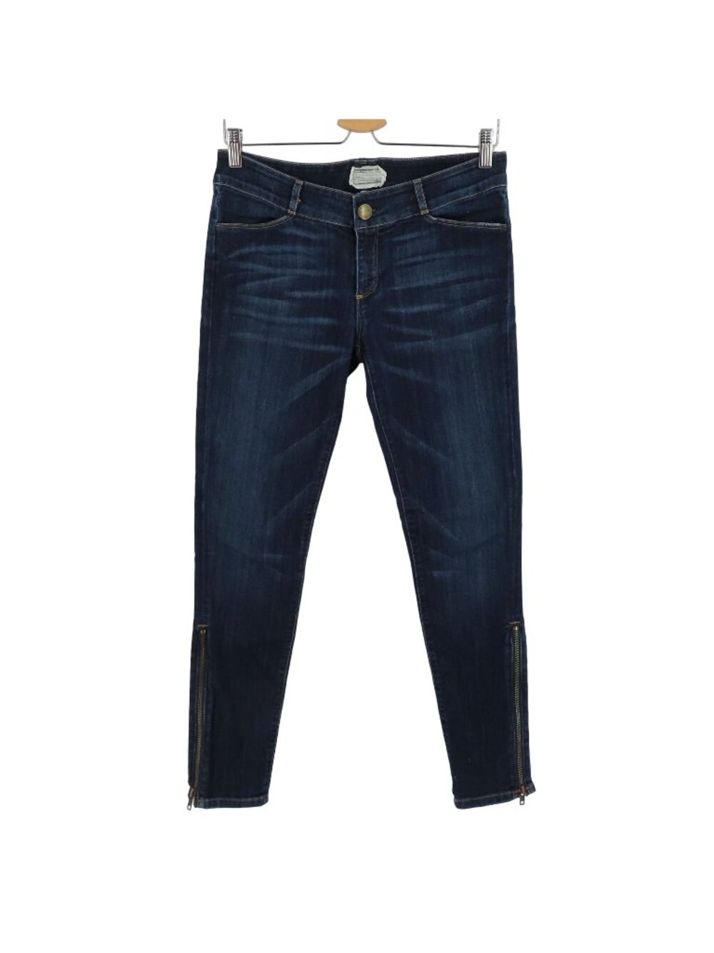 Current Elliott Womens 28 Cropped Legging Long Zip Ankle Dark Wash Denim Jeans